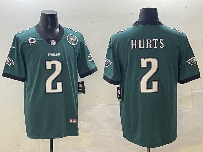 Men Philadelphia Eagles #2 Hurts Green Second generation 2025 Nike Limited NFL Jersey style 4